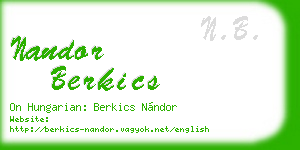 nandor berkics business card
