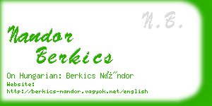 nandor berkics business card